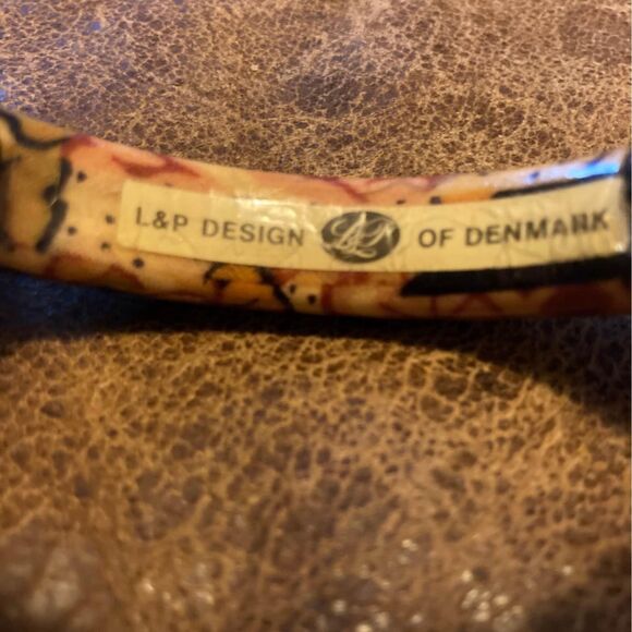 Vintage L & P Design of Denmark Wooden Floral Bangle Bracelet - Picture 4 of 4